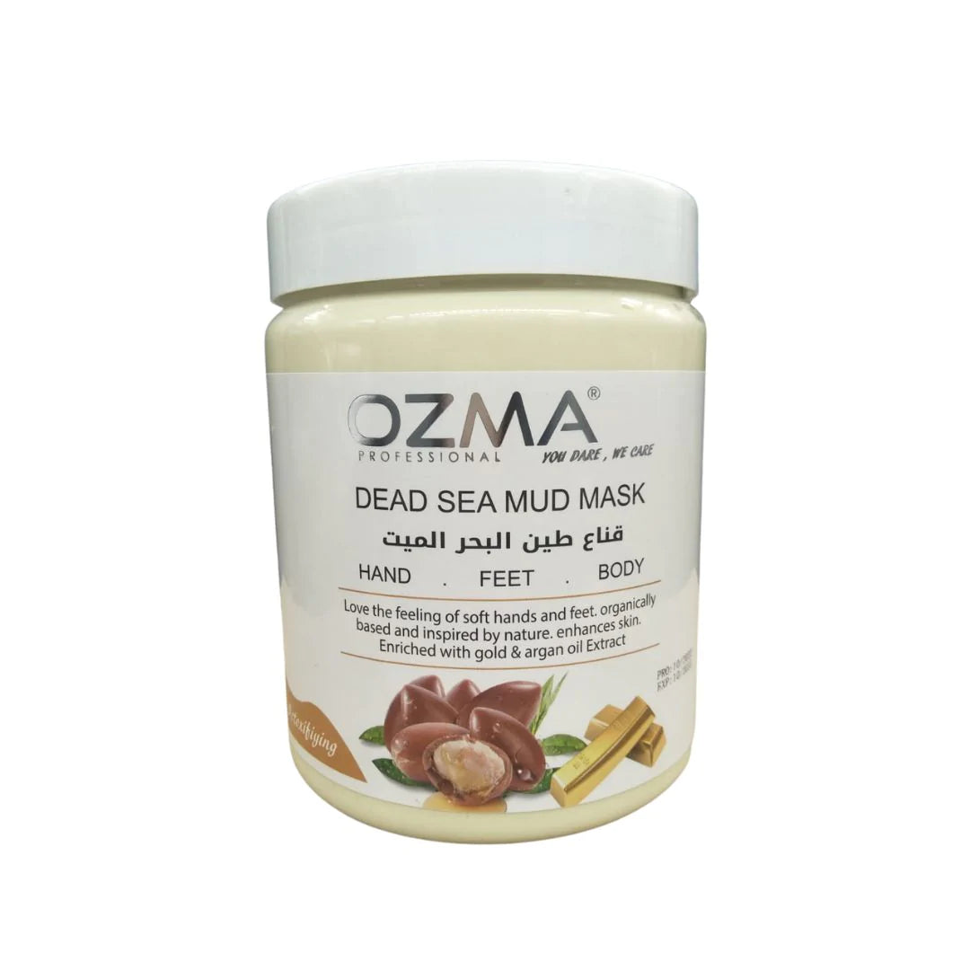 OZMA Clavo  Dead Sea Mud Mask Infused with Argan and Gold - All Natural - Spa Quality Pore Reducer to Help with Acne, Blackheads and Oily Skin Tightens Skin for A Healthier Complexion .1 Kg