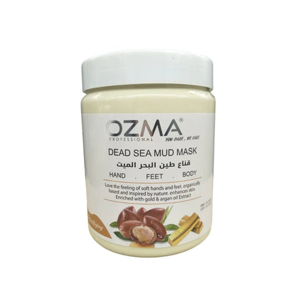 OZMA Clavo  Dead Sea Mud Mask Infused with Argan and Gold - All Natural - Spa Quality Pore Reducer to Help with Acne, Blackheads and Oily Skin Tightens Skin for A Healthier Complexion .1 Kg