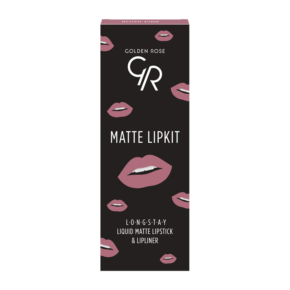 Golden Rose Long Stay Liquid Matte& Lipliner Lipkit  Set Warm Nude Color