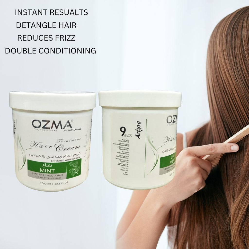 OZMA ACTYVA Mint Nutritious Moisturizing Repair Hair Treatment Cream Enriched with Keratin  1000ML