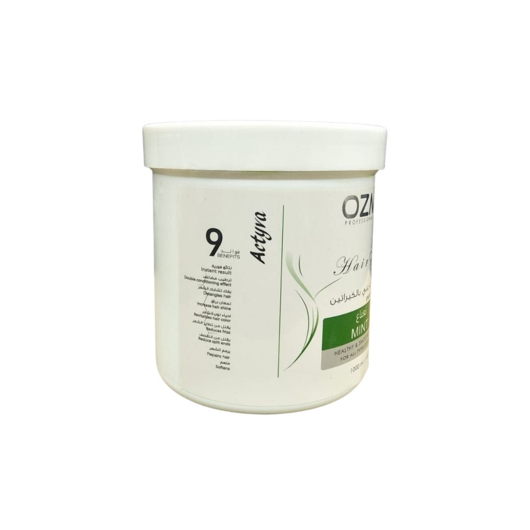 OZMA ACTYVA Mint Nutritious Moisturizing Repair Hair Treatment Cream Enriched with Keratin  1000ML
