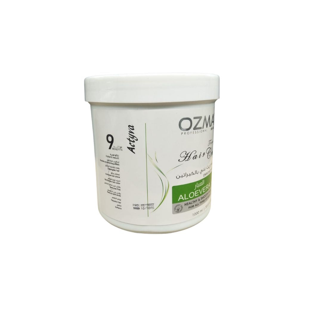 OZMA ACTYVA  Aloevera Nutritious Moisturizing Repair Hair Treatment Cream Enriched with Keratin  1000ML