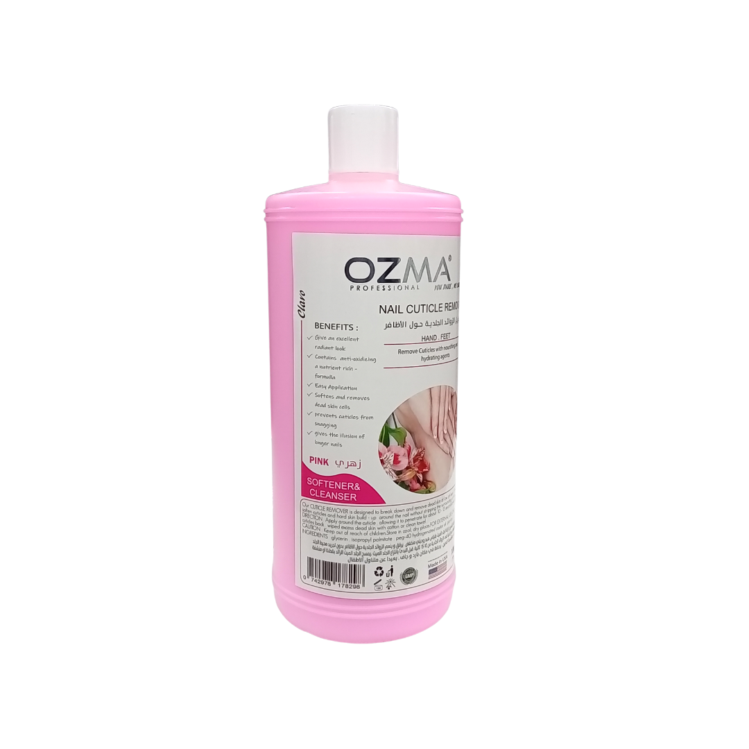 New Ozma Clavo Cuticle Softener and Remover for Nail Art Remover , Instant Remover, Nail Strengthening, For Cleaning and Cuticle Care ,Manicure and Pedicure Nail-Guard, 1000ML. (Pink)