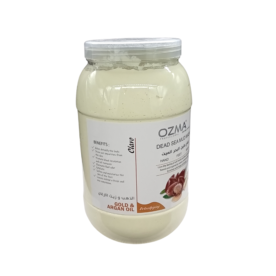 OZMA Clavo  Dead Sea Mud Mask Infused with Argan and Gold - All Natural - Spa Quality Pore Reducer to Help with Acne, Blackheads and Oily Skin Tightens Skin for A Healthier Complexion .5 Kg