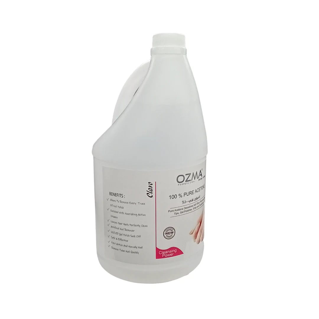 Ozma Clavo 100% Pure Acetone | Professional Quick Conditioning & Nourishing Nail Polish Remover | Removes Artificial Nails,3.78L .