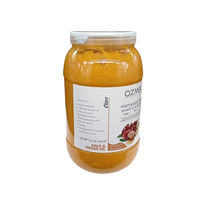 OZMA Clavo Argan and Gold  Effective Moisturizer  Body Scrub for Feet and Body, With Pro-Vitamin B5  Eliminate dead skin cells . 5 KG