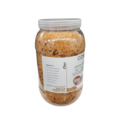 OZMA Clavo Crystal Sea Salt, Argan and Gold, Organic Skin Exfoliating Moisturizing Whitening Body Salt 5kg