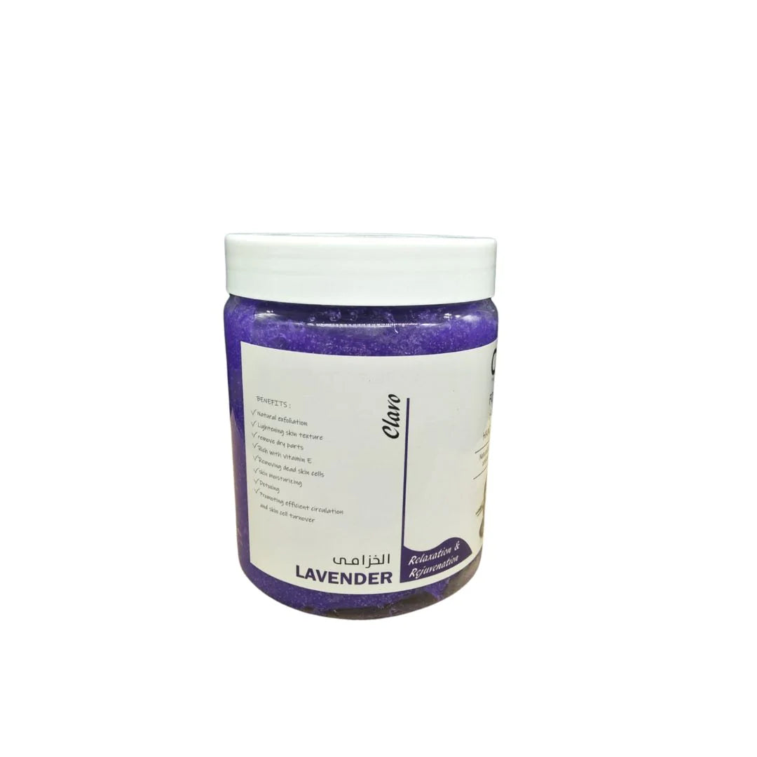 OZMA Clavo Lavender  Effective Moisturizer  Body Scrub for Feet and Body, With Pro-Vitamin B5  Eliminate dead skin cells .1100 G