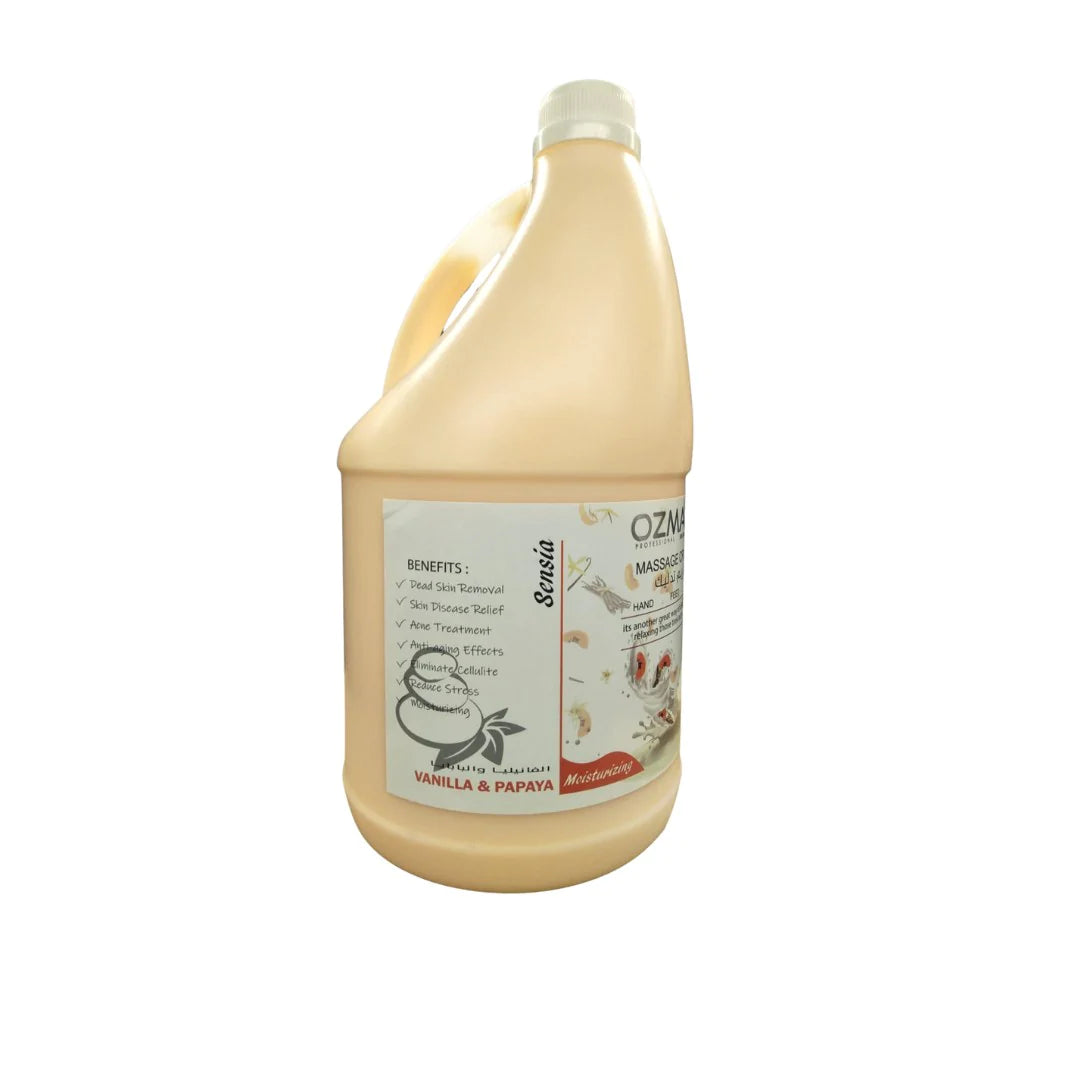 OZMA Clavo  Professional Naturals Body and Face Massage Cream Vanilla &  Papaya  Fruit 3.78L
