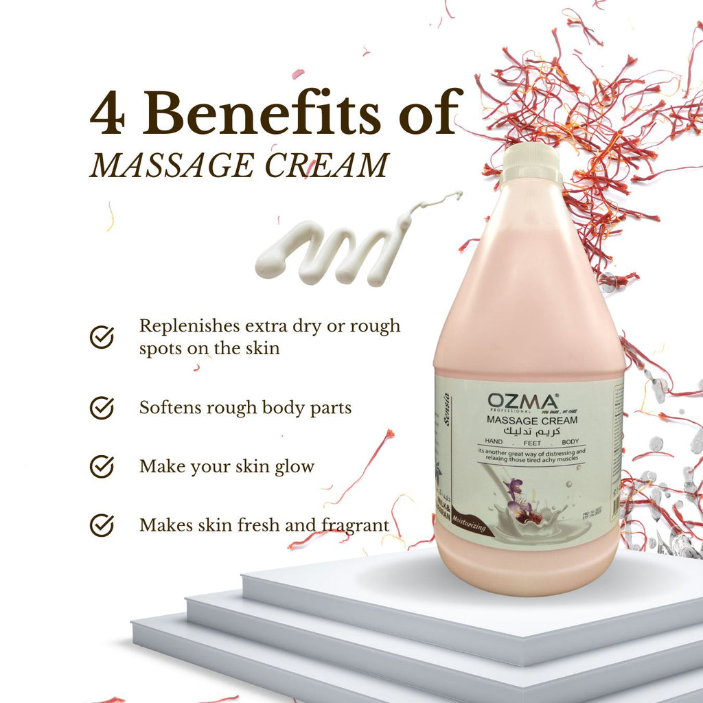 OZMA Clavo  Professional Naturals Body and Face Massage Cream milk & zafaran  3.78L