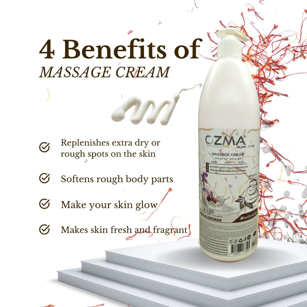 OZMA Clavo  Professional Naturals Body and Face Massage Cream milk & safaran  1 L