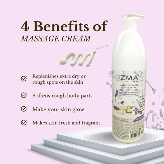 OZMA Clavo  Professional Naturals Body and Face Massage Cream Shea Butter & LAVENDRE 1 L