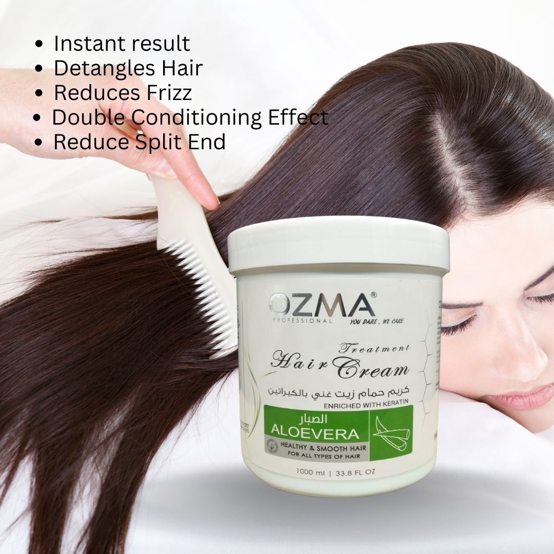 OZMA ACTYVA  Aloevera Nutritious Moisturizing Repair Hair Treatment Cream Enriched with Keratin  1000ML