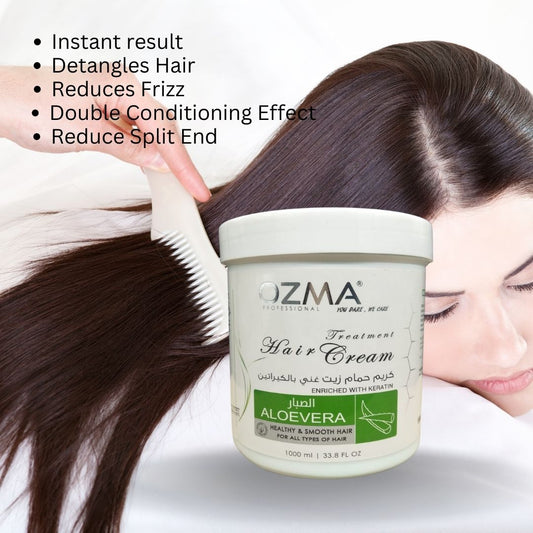 OZMA ACTYVA  Aloevera Nutritious Moisturizing Repair Hair Treatment Cream Enriched with Keratin  1000ML