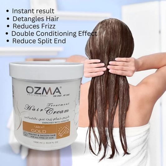 OZMA ACTYVA Gold  Nutritious Moisturizing Repair Hair Treatment Cream Enriched with Keratin  1000ML