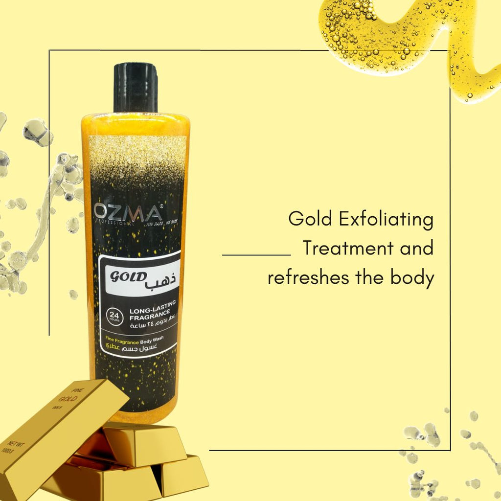 OZMA  Brightening Exfoliating Body Wash l Soften and Cleanser l For All Skin Types . GOLD 1000ml