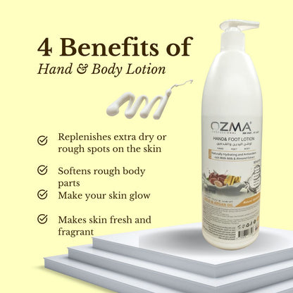 OZMA Clavo Argan and Gold Body Lotion,Naturally Hydrating, Hand And Feet Brightening-Soothing Moisturizer For Men & Women With Vitamin C Extract 1 L