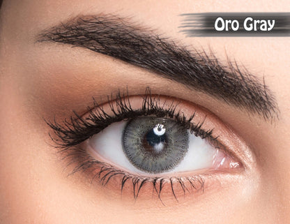Naturel Unisex Disposable Cosmetic Lenses Colored Collection Oro Gray