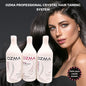 Ozma CRYSTAL hair Taming Brazilian  keratin  System  علاج تنعيم الكيراتين طقم علاج الكيراتين البرازيلي Hair Straightening Natural Ingredients kit 1000 ML*3