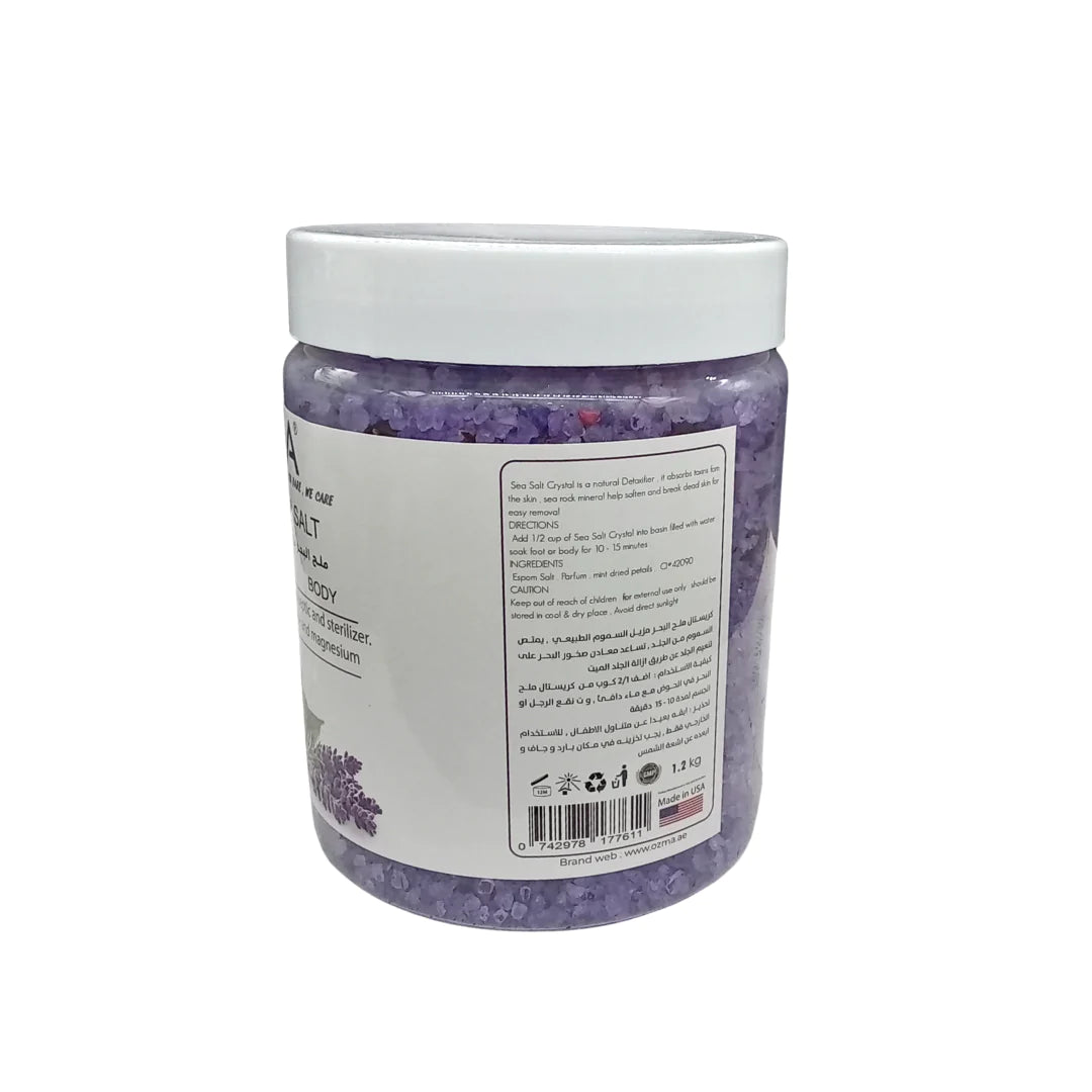 OZMA Clavo Crystal Sea Salt, Lavender , Organic Skin Exfoliating Moisturizing Whitening Body Salt 1.2 kg