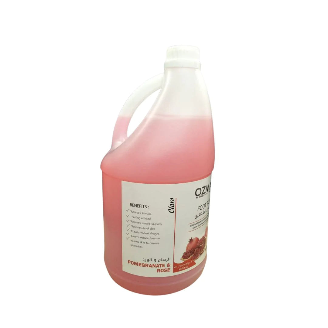 OZMA Clavo Pomegranate & Rose foot Soak Moisturizer Callus Remover Liquid Gel 3.78 L