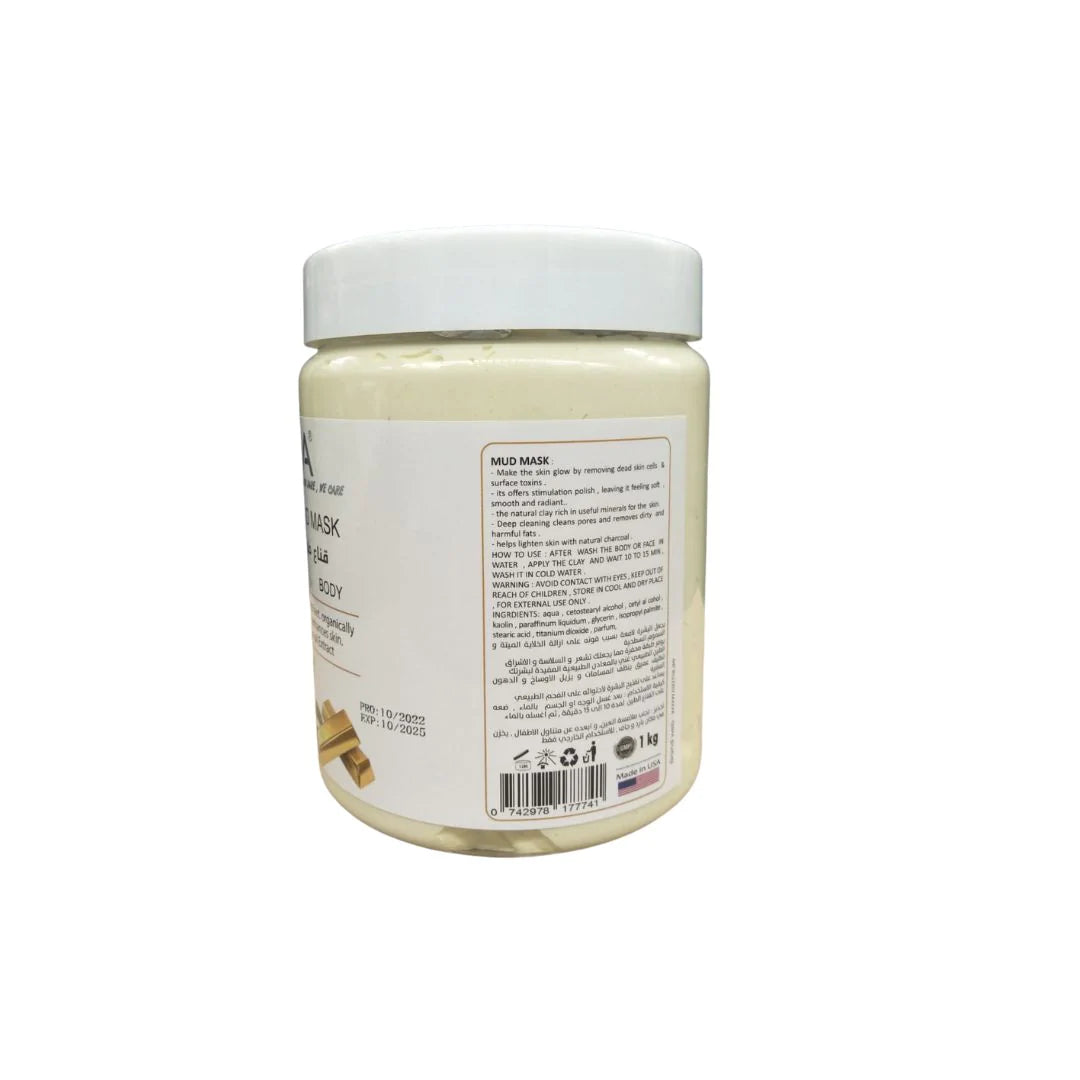 OZMA Clavo  Dead Sea Mud Mask Infused with Argan and Gold - All Natural - Spa Quality Pore Reducer to Help with Acne, Blackheads and Oily Skin Tightens Skin for A Healthier Complexion .1 Kg