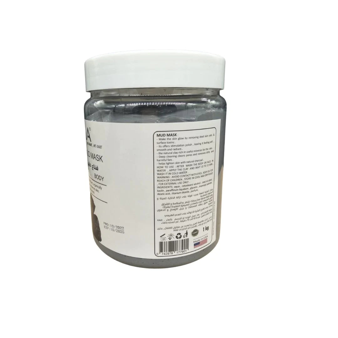 OZMA Clavo  Dead Sea Mud Mask Infused with charcoal - All Natural - Spa Quality Pore Reducer to Help with Acne, Blackheads and Oily Skin Tightens Skin for A Healthier Complexion .1 Kg