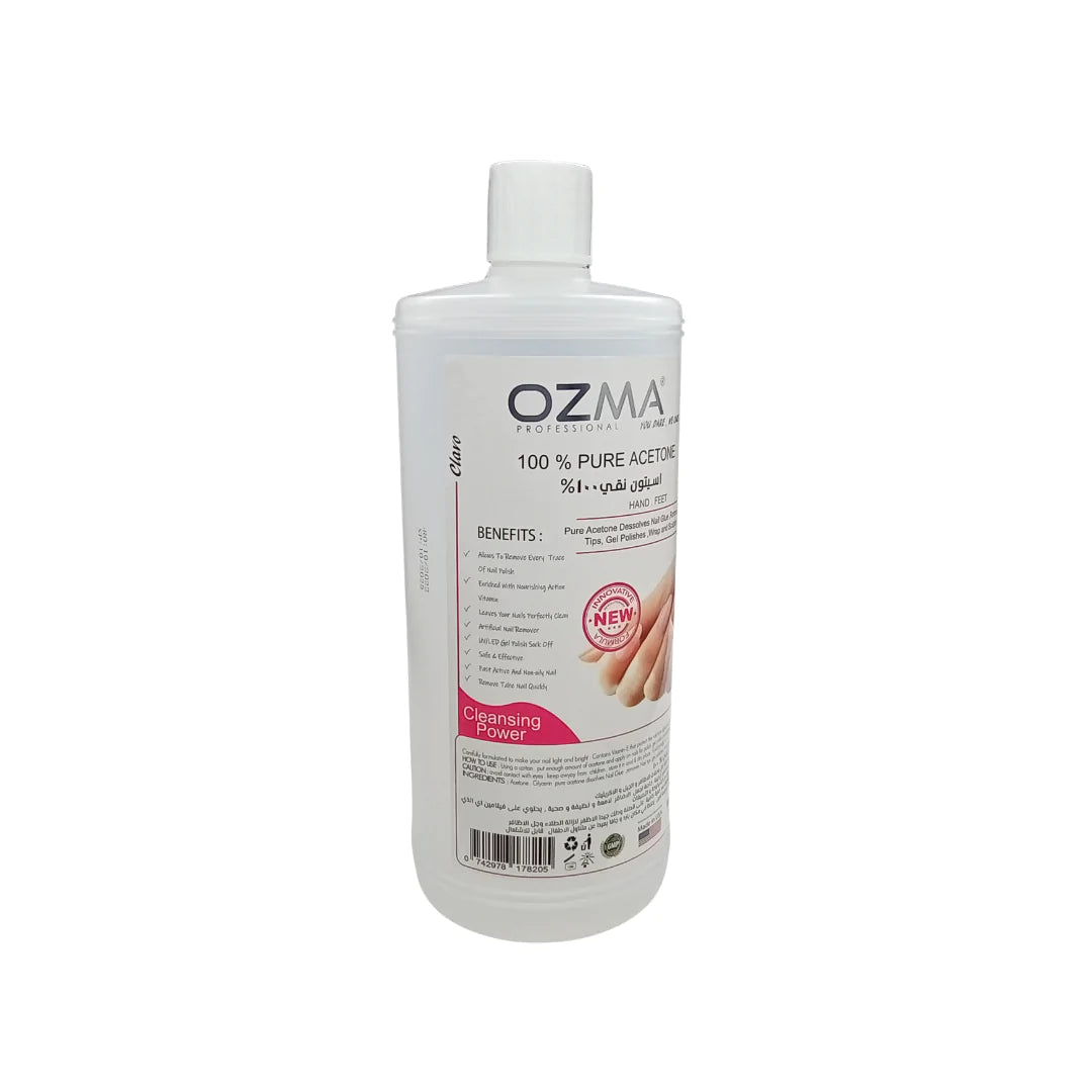 Ozma Clavo 100% Pure Acetone | Professional Quick Conditioning & Nourishing Nail Polish Remover | Removes Artificial Nails, 1000 Ml.
