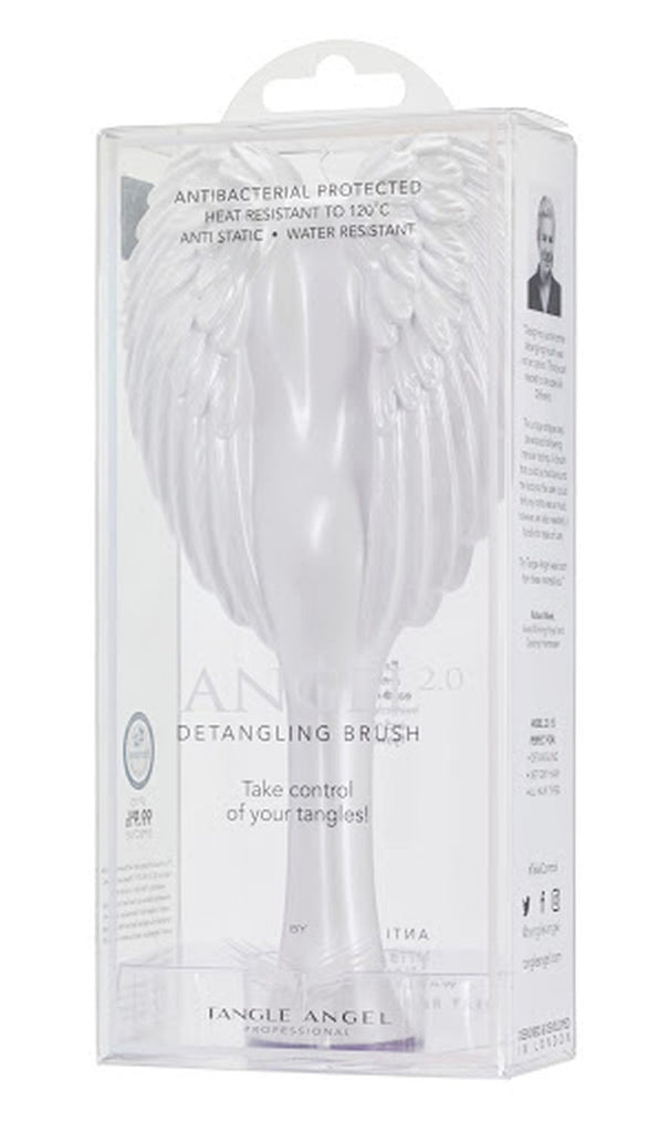 TANGLE ANGEL PROFESSIONAL 2.0 SOFT TOUCH HAIR BRUSH- WHITE/GREY BRISTLES