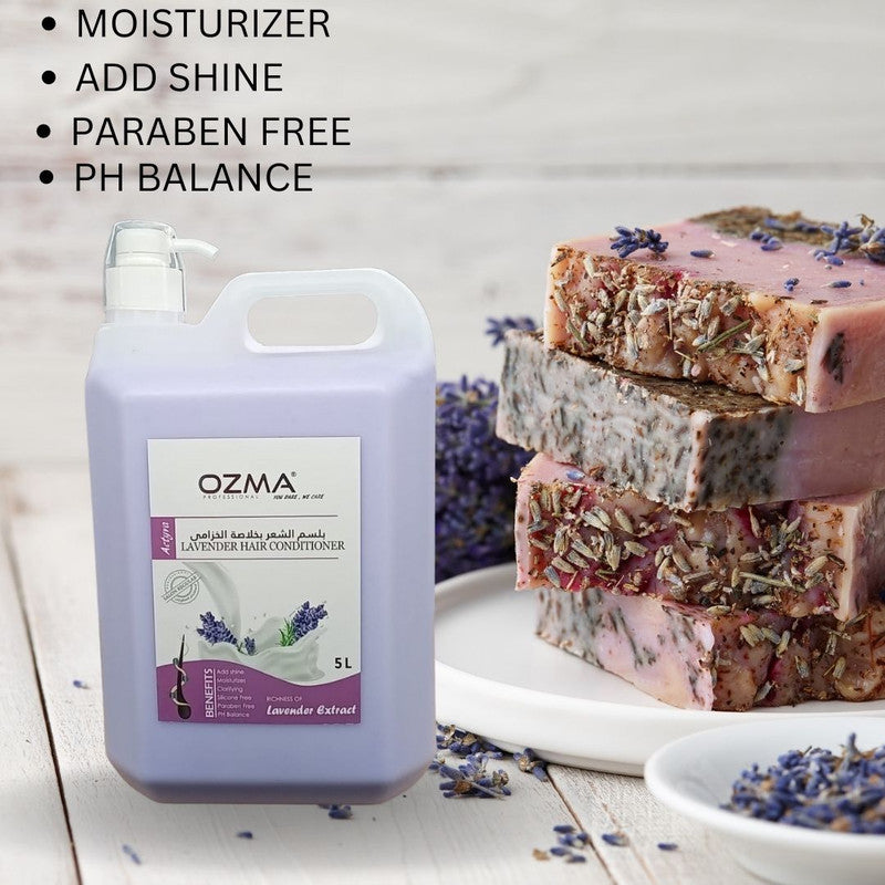 OZMA Moisturizing  Hair  Conditioner  .Improved Formula  |  Energizing | For ALL Hair Types . Lavender Extract  5L