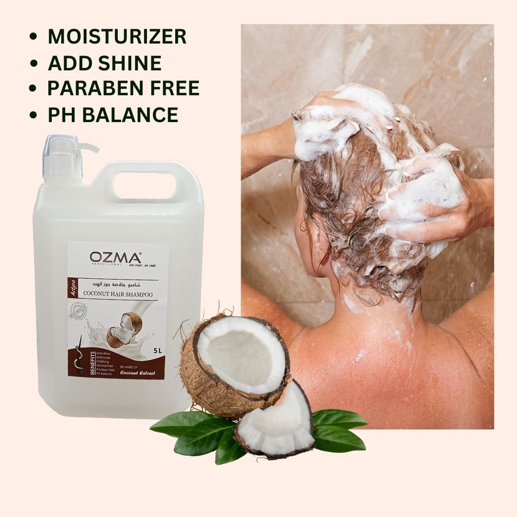 OZMA Moisturizing  Hair  Shampoo .Improved Formula  | Cleansing And Energizing | For ALL Hair Types .Coconut Extract  5L