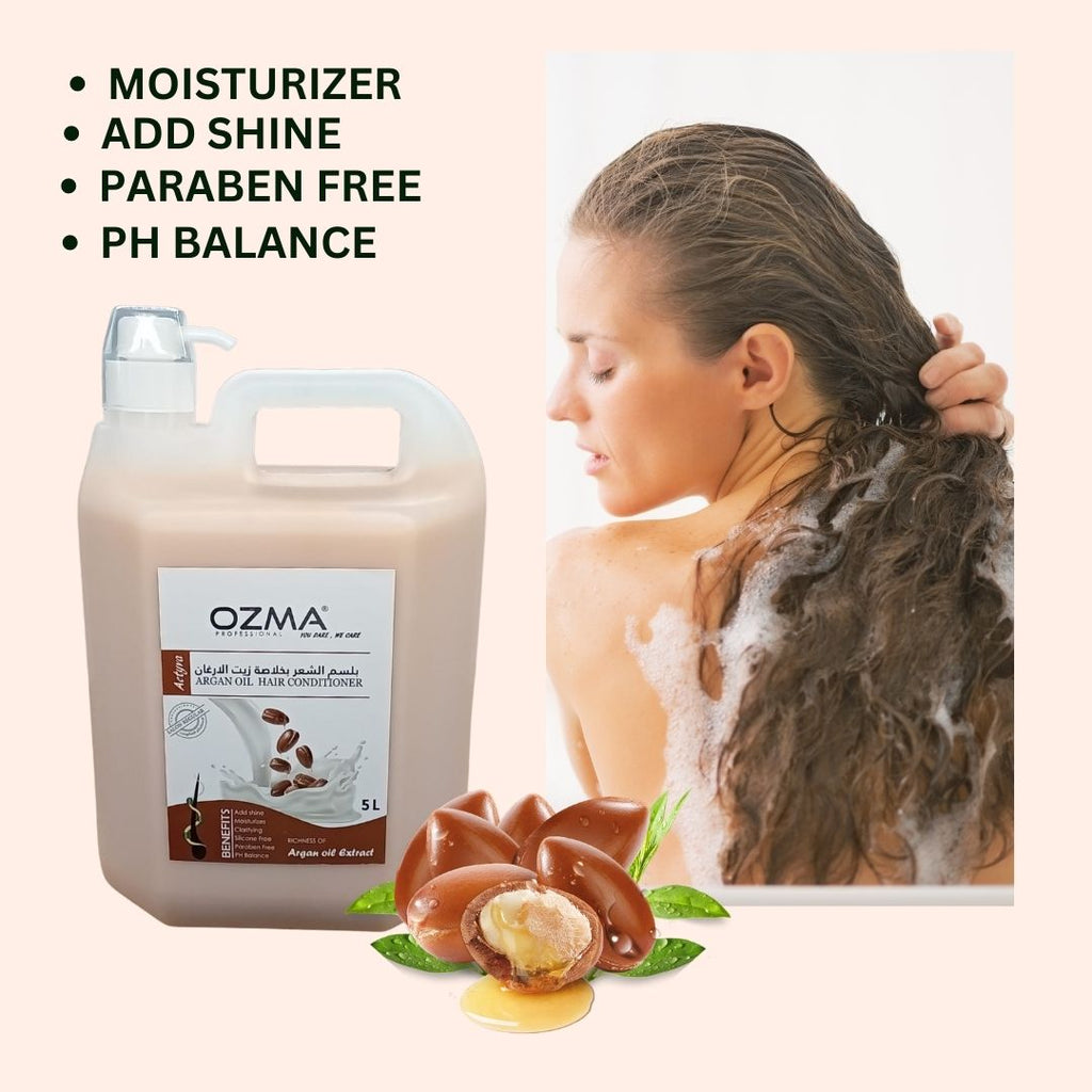 OZMA Moisturizing  Hair  Shampoo .Improved Formula  | Cleansing And Energizing | For ALL Hair Types .Argan Extract  5L