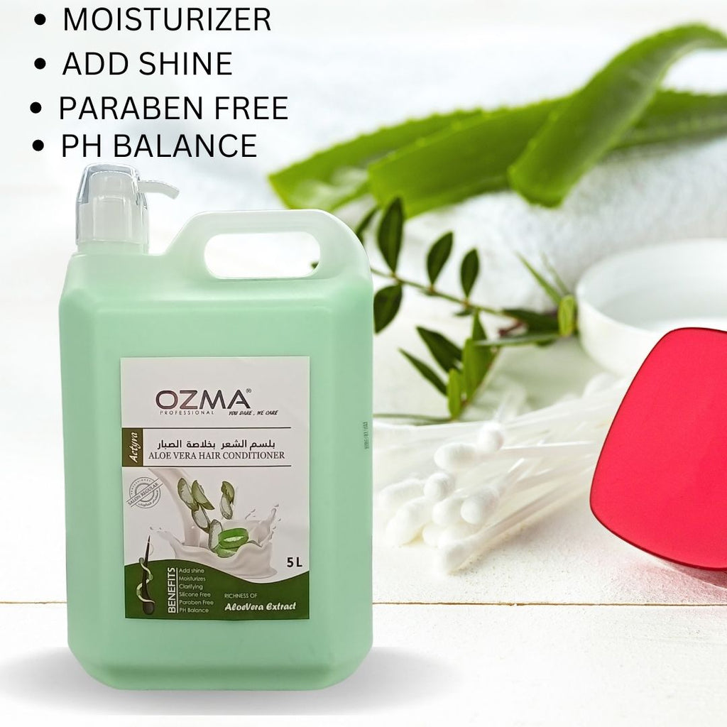 OZMA Moisturizing  Hair  Conditioner  .Improved Formula  |  Energizing | For ALL Hair Types .Aloe Vera  Extract  5L