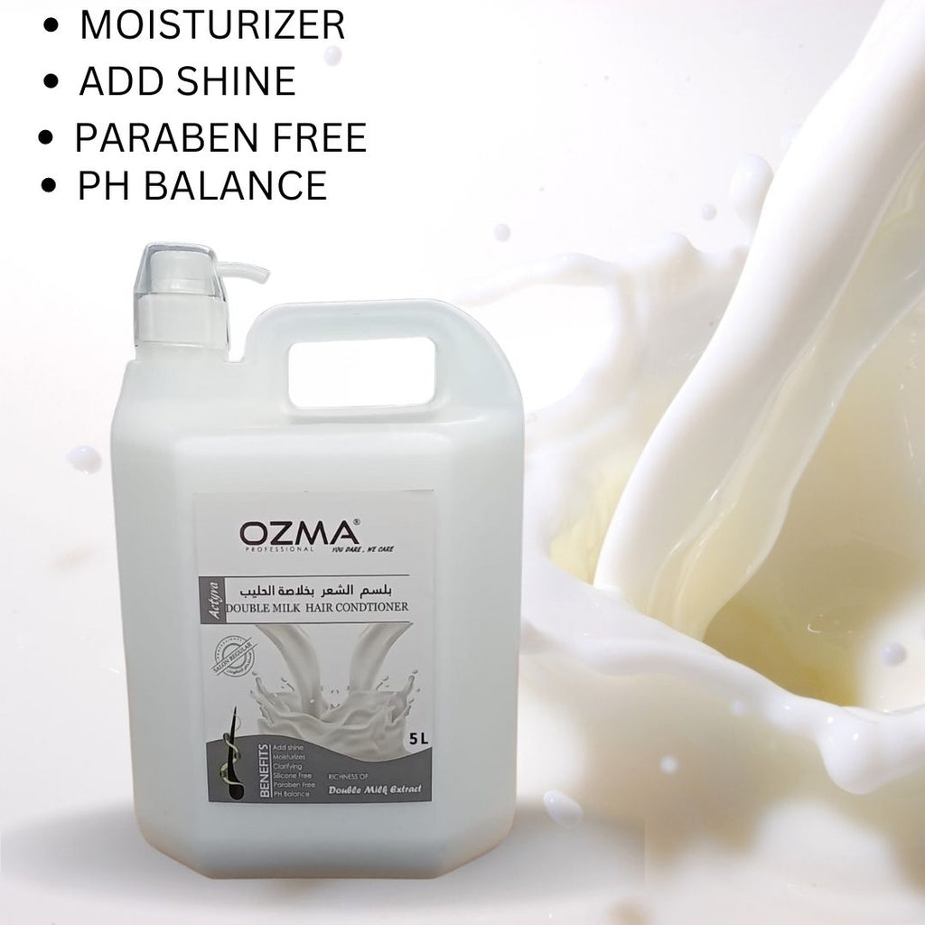 OZMA Moisturizing  Hair  Conditioner  .Improved Formula  |  Energizing | For ALL Hair Types .Double Milk Extract  5L