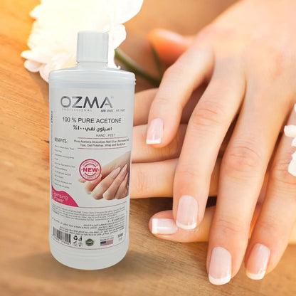 Ozma Clavo 100% Pure Acetone | Professional Quick Conditioning & Nourishing Nail Polish Remover | Removes Artificial Nails, 1000 Ml.