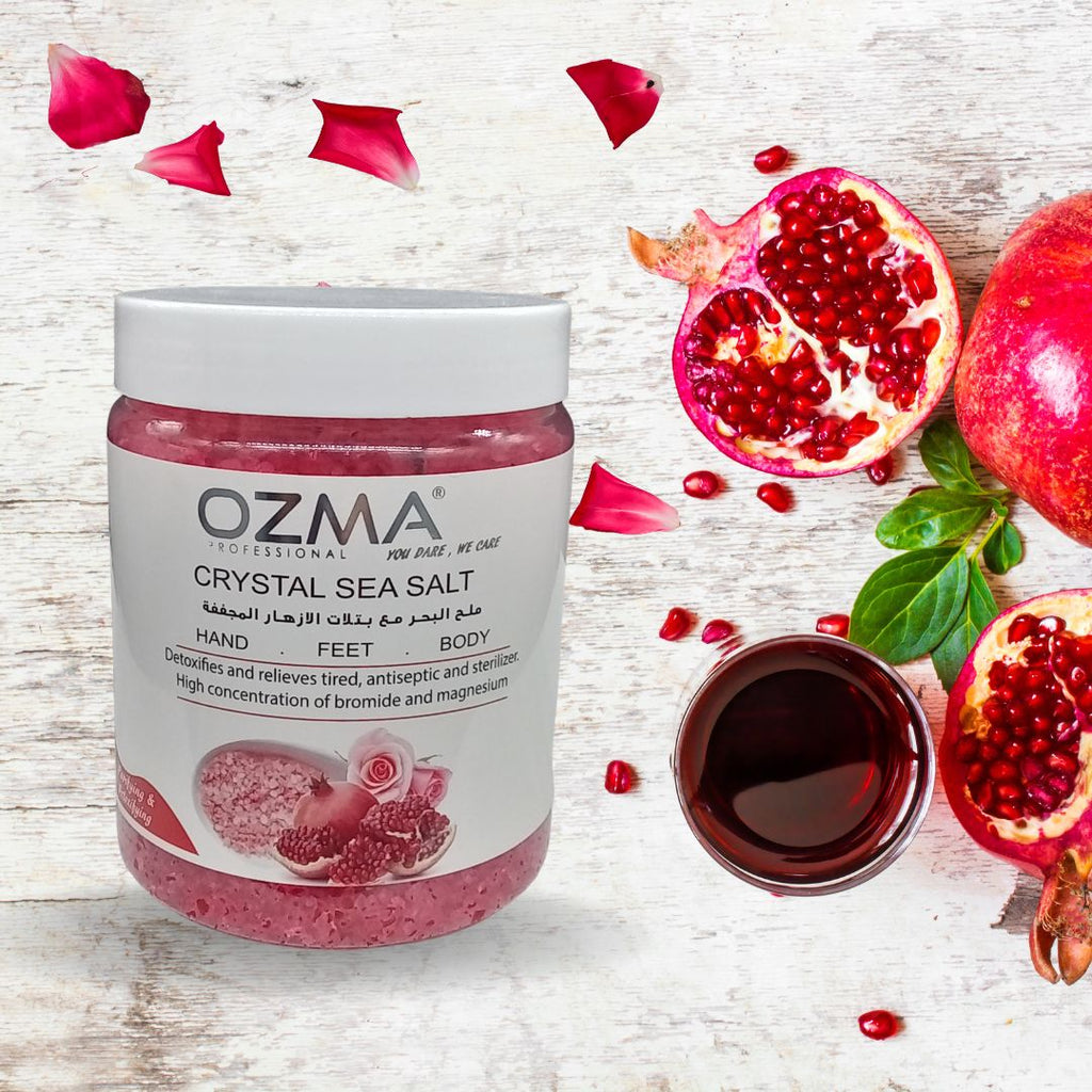 OZMA Clavo Crystal Sea Salt, Pomegranate & ROSE , Organic Skin Exfoliating Moisturizing Whitening Body Salt 1.2 kg