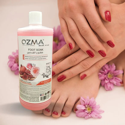 OZMA Clavo Pomegranate & Rose  foot Soak Moisturiser Callus Remover Liquid Gel 1000 ML