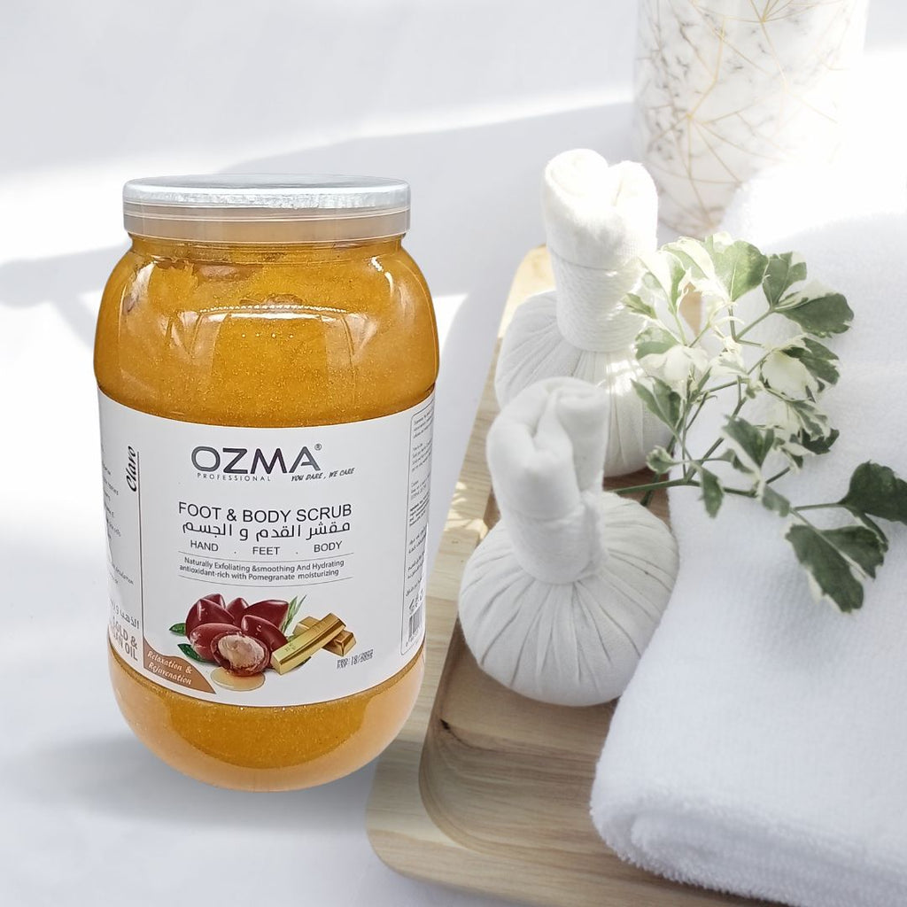 OZMA Clavo Argan and Gold  Effective Moisturizer  Body Scrub for Feet and Body, With Pro-Vitamin B5  Eliminate dead skin cells . 5 KG