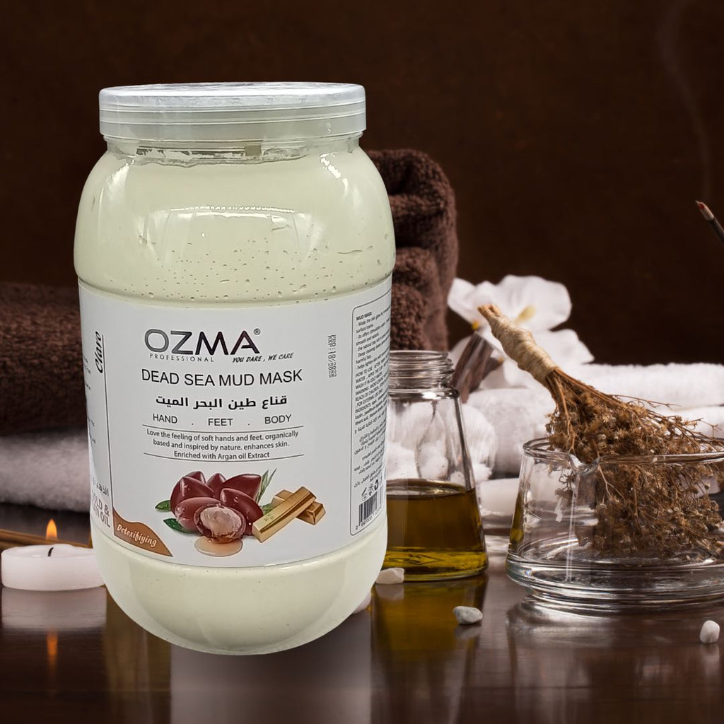 OZMA Clavo  Dead Sea Mud Mask Infused with Argan and Gold - All Natural - Spa Quality Pore Reducer to Help with Acne, Blackheads and Oily Skin Tightens Skin for A Healthier Complexion .5 Kg