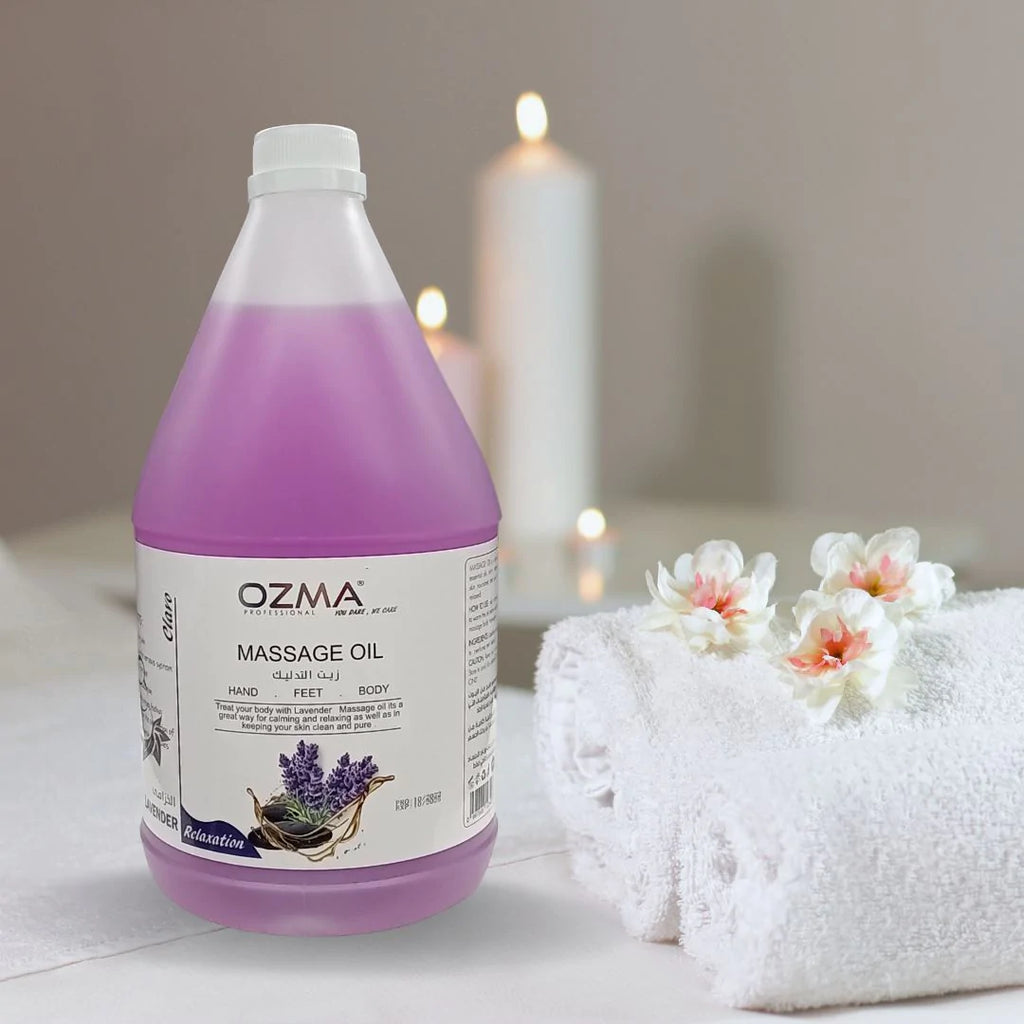 OZMA Clavo  Massage Oil for Couples - No Stain Lavender Massage Oil for Massage Therapy and Relaxing, Anti Aging Moisturizer and Natural Body Oil for Dry Skin  Pure | Repair Dry Skin | Unbeatable Consistency and Quality. 3.78 L