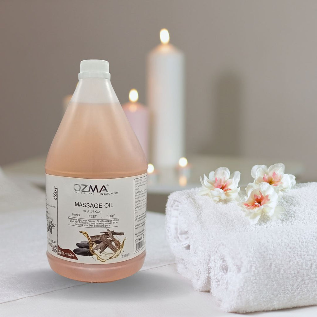 OZMA Clavo  Massage Oil for Couples - No Stain Oud Massage Oil for Massage Therapy and Relaxing, Anti Aging Moisturizer and Natural Body Oil for Dry Skin  Pure | Repair Dry Skin | Unbeatable Consistency and Quality. 3.78 L