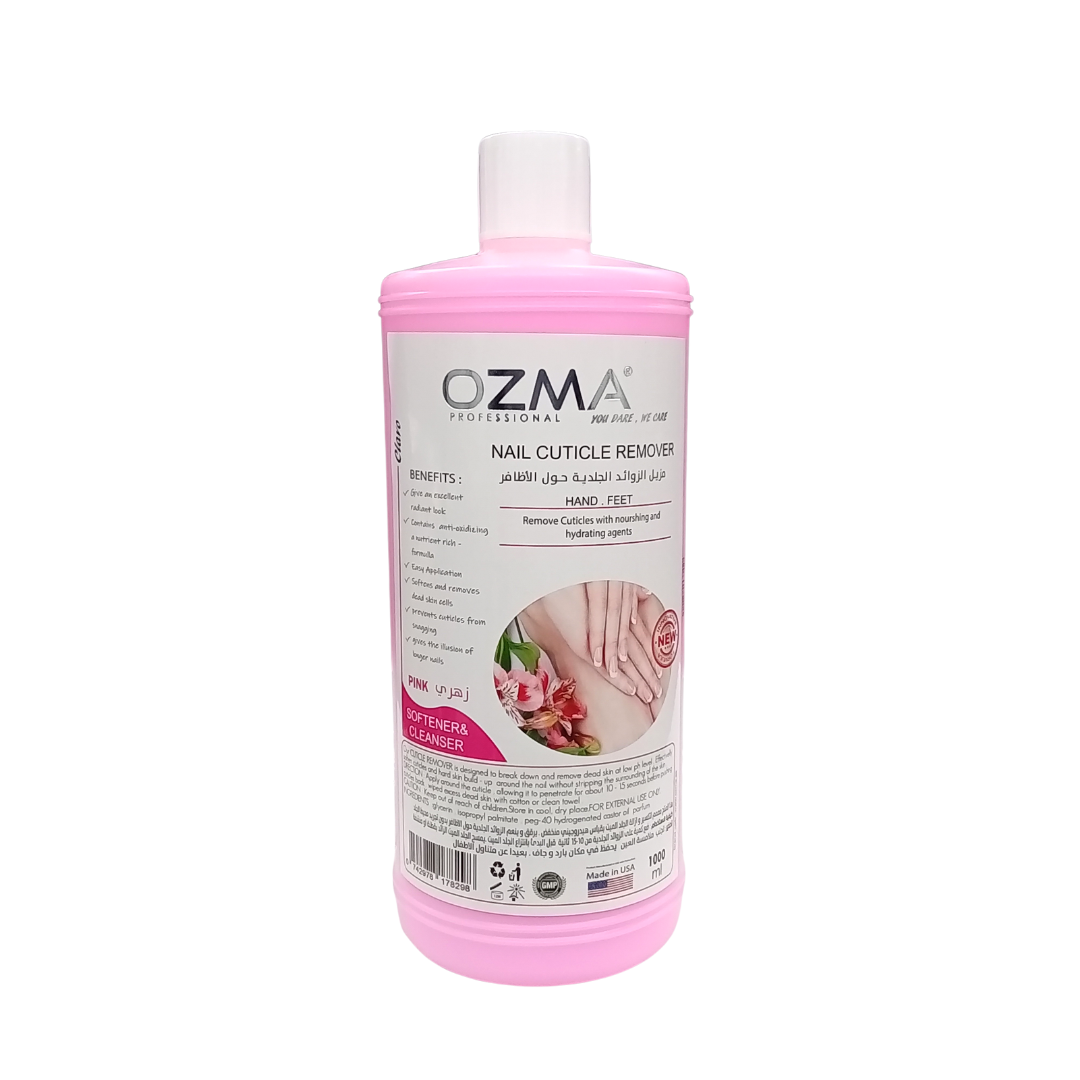 New Ozma Clavo Cuticle Softener and Remover for Nail Art Remover , Instant Remover, Nail Strengthening, For Cleaning and Cuticle Care ,Manicure and Pedicure Nail-Guard, 1000ML. (Pink)