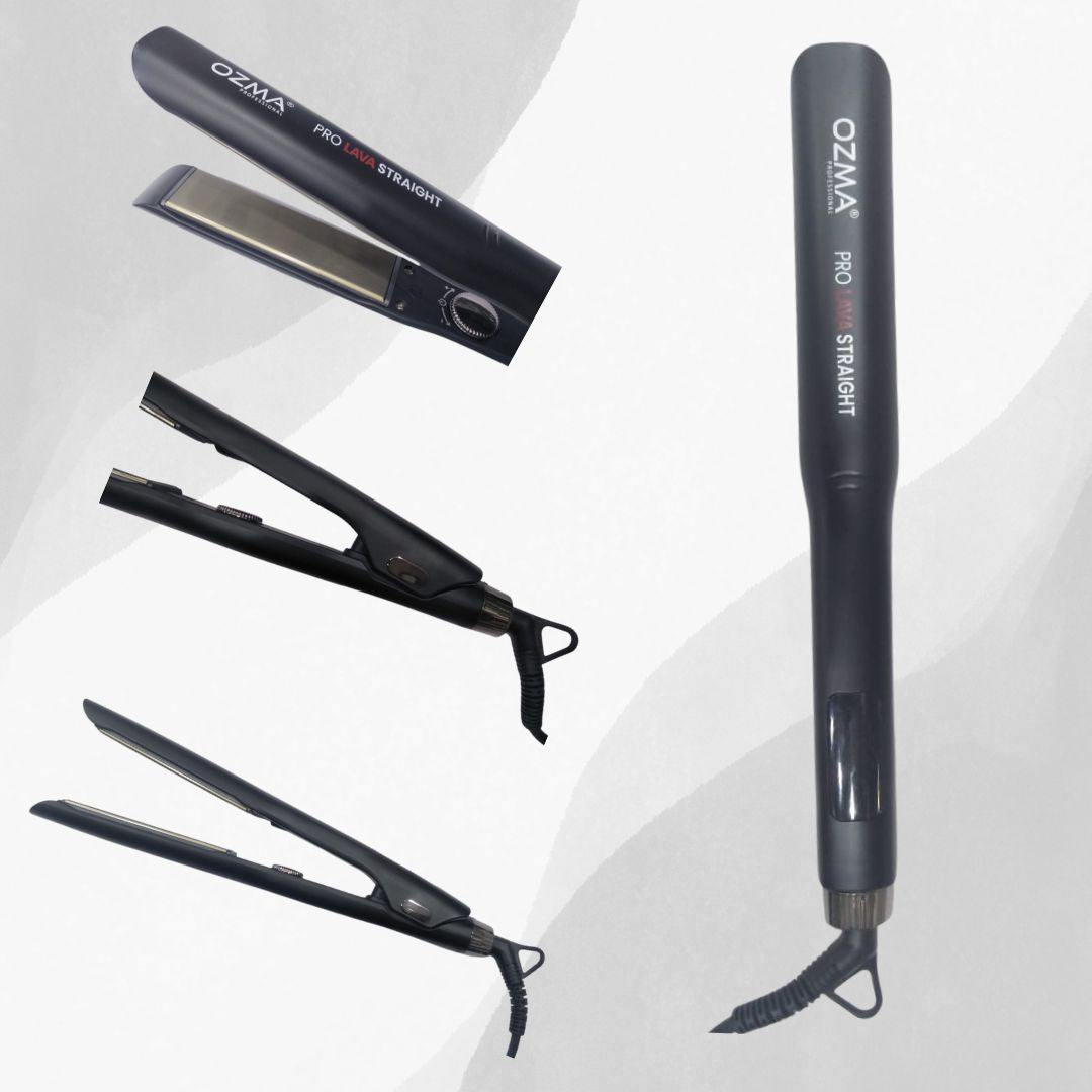 OZMA Professional Hair Straightener For Women&Men Quick Heat Up Technology & Minimized Damage with Wide Tourmaline TITANIUM Heating, Extra Long Plates | Heat Settings Up to 250°C /480°F, Auto Shut Off,  Fuss-Free Flat Iron with slim plates slim Type.