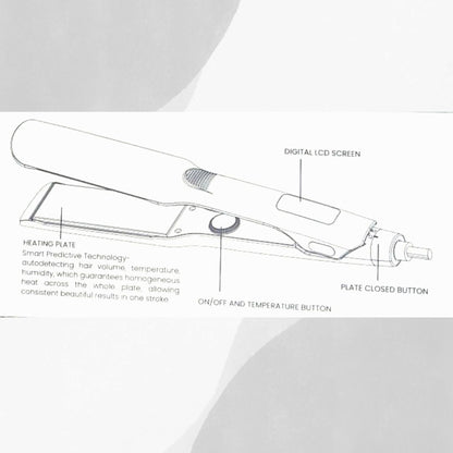 OZMA Professional Hair Straightener For Women&Men Quick Heat Up Technology & Minimized Damage with Wide Tourmaline TITANIUM Heating, Extra Long Plates | Heat Settings Up to 250°C /480°F, Auto Shut Off,  Fuss-Free Flat Iron with slim plates slim Type.