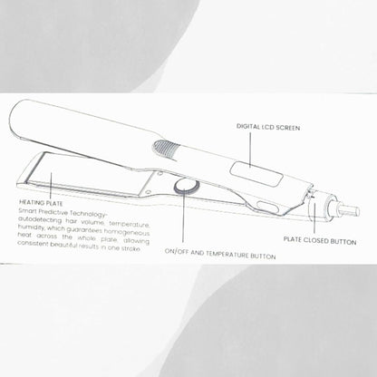 OZMA Protect Professional Hair Straightener | Quick Heat Up  TITANIUM Heating, Extra Long Plates | Heat Settings Up to 250°C /480°F, Auto Shut Off,   Flat Iron With Easy Lock System  Plates WIDE  Type