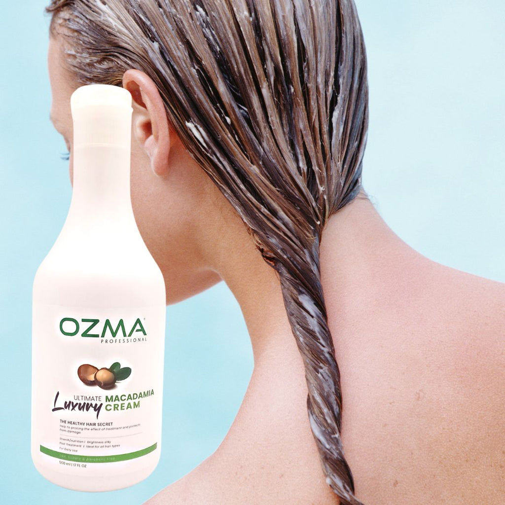 OZMA luxury Macadamia After Keratin And Protein Balancing Maintenance   Balancing Conditioner  For  Treated and damage &Oily & Color Hair Daily Use After Shampoo Conditioning Deep Cleanser Organic & Natural Conditioner . Macadamia 500 Ml