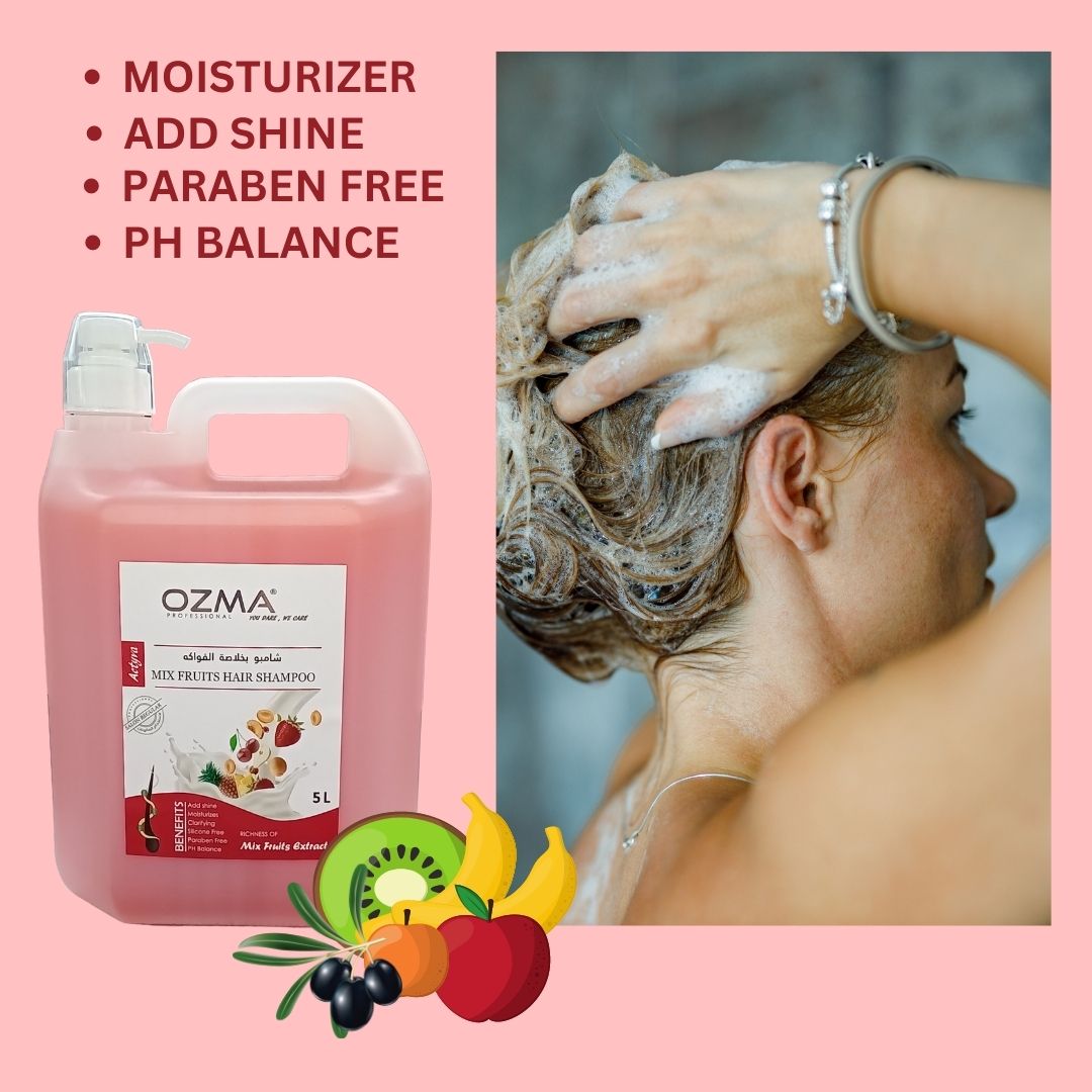 OZMA Moisturizing  Hair  Shampoo .Improved Formula  | Cleansing And Energizing | For ALL Hair Types .Mix Fruit Extract  5L