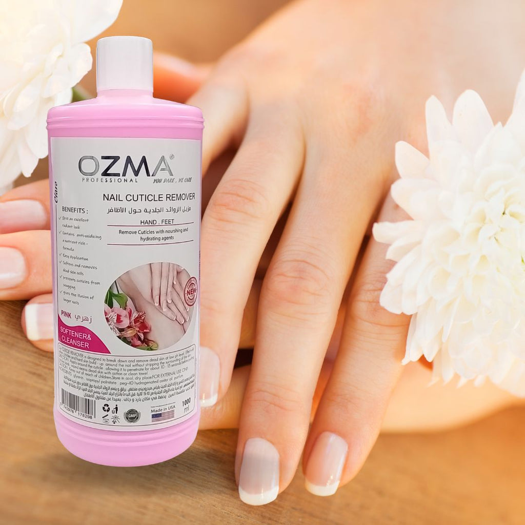 New Ozma Clavo Cuticle Softener and Remover for Nail Art Remover ,  Nail Strengthening, For Cleaning and Cuticle Care ,Manicure and Pedicure Nail-Guard, 1000ML. (Pink)