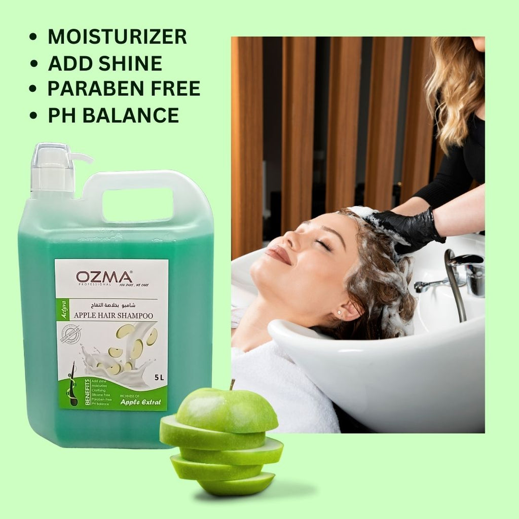 OZMA Moisturizing  Hair  Shampoo .Improved Formula  | Cleansing And Energizing | For ALL Hair Types .Green Apple Extract  5L