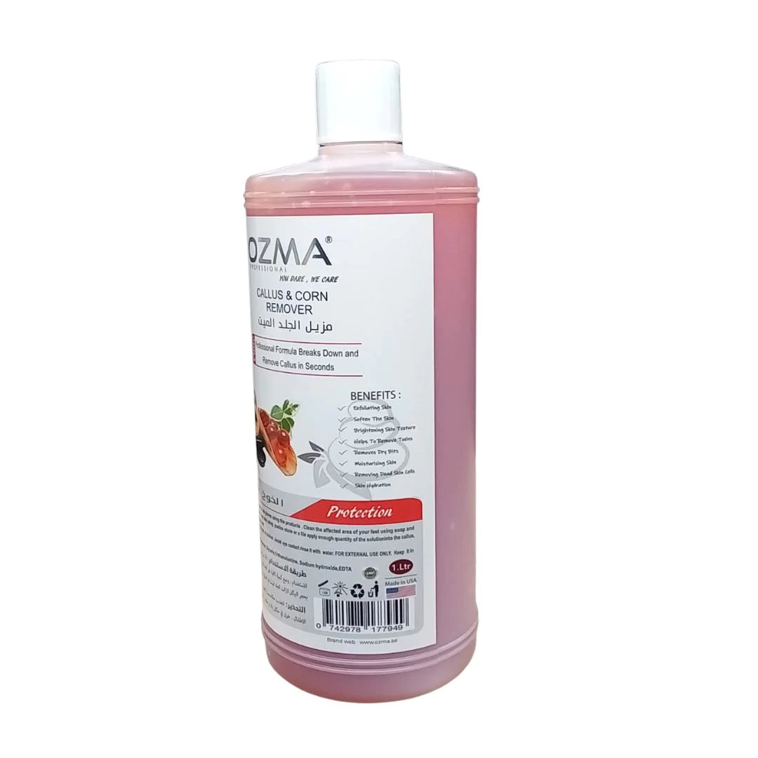 OZMA Clavo Callus & Corn Remover Foot Soaking Liquid Gel Foot Spa Treatment, Peach  .1000ml
